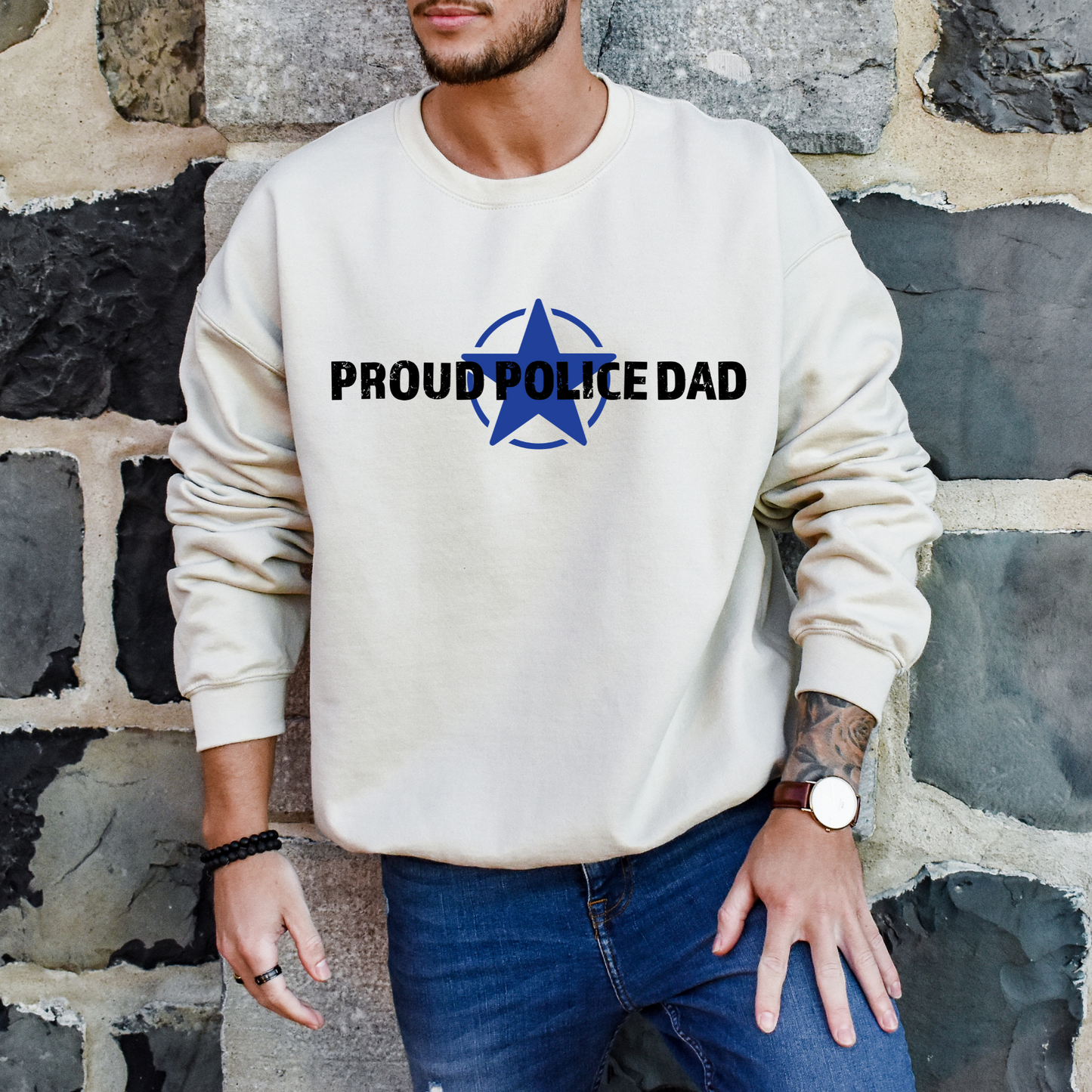 Proud Police Dad - Unisex Crewneck Sweatshirt