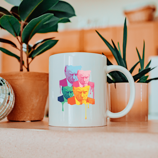 Trump Mugshot Drip - White Glossy Mug