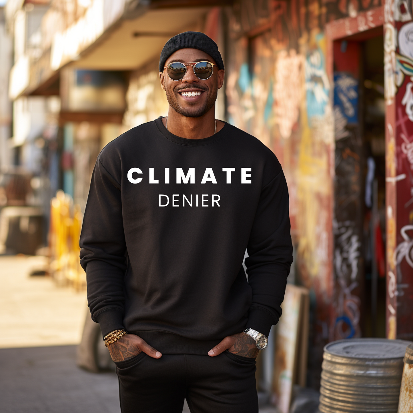 Climate Denier - Unisex Crewneck Sweatshirt