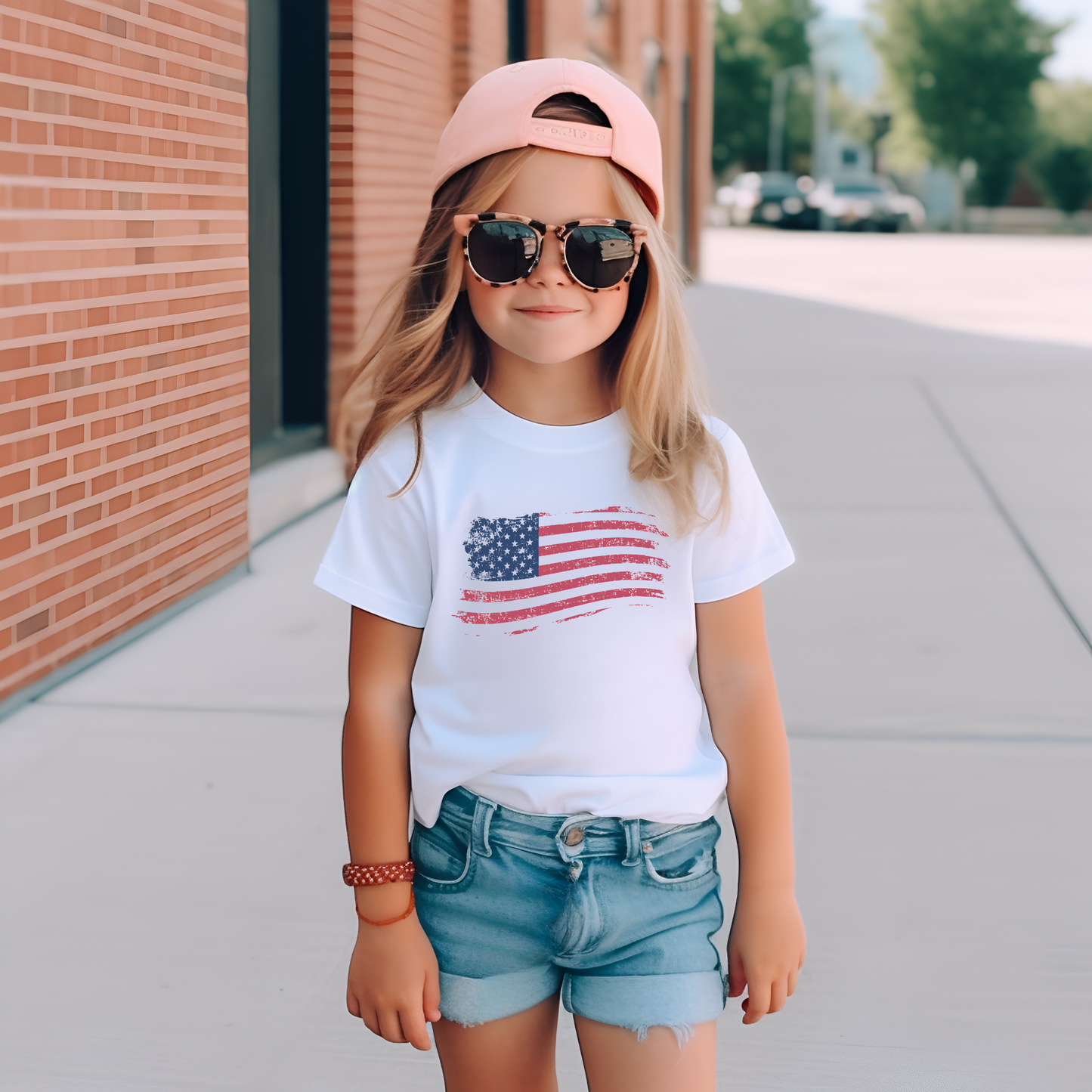 American Flag - Toddler Jersey T-Shirt