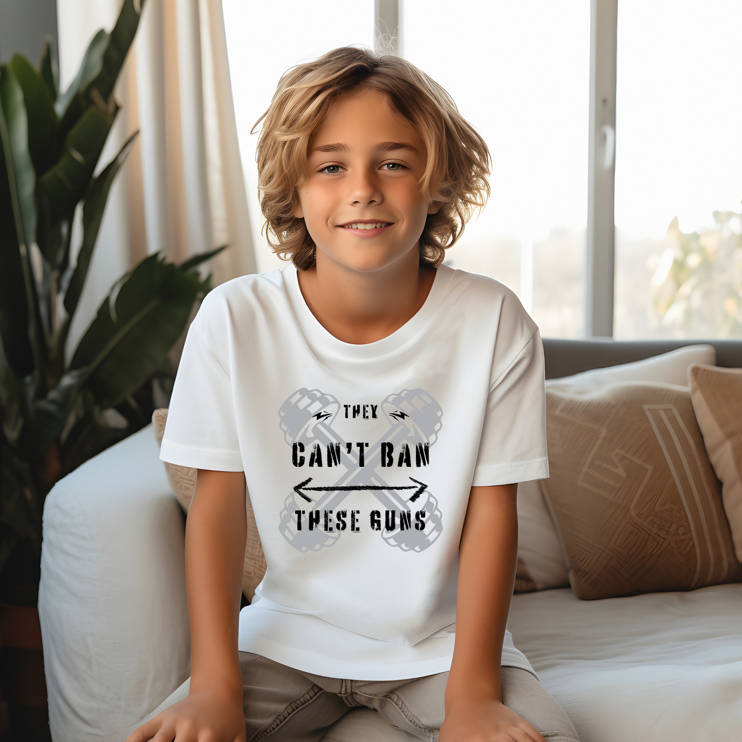 Can't Ban These Guns - Youth Short Sleeve T-Shirt