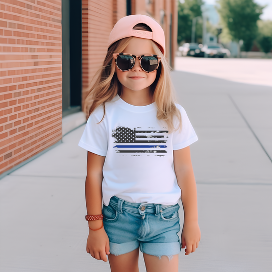 Thin Blue Line Flag - Toddler Jersey Tee
