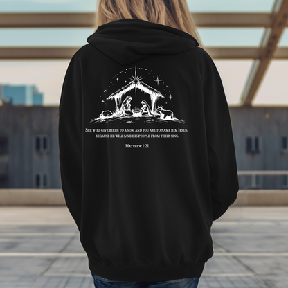 Christmas Nativity Matthew 1:21 - Unisex Hoodie