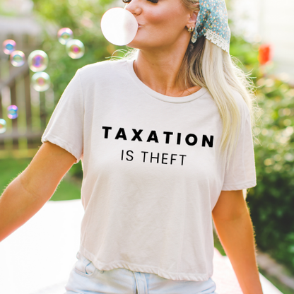 Taxation is Theft - Women's Flowy Cropped Tee