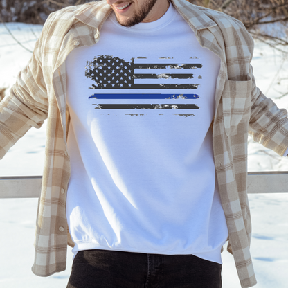 Thin Blue Line - Unisex Crewneck Sweatshirt