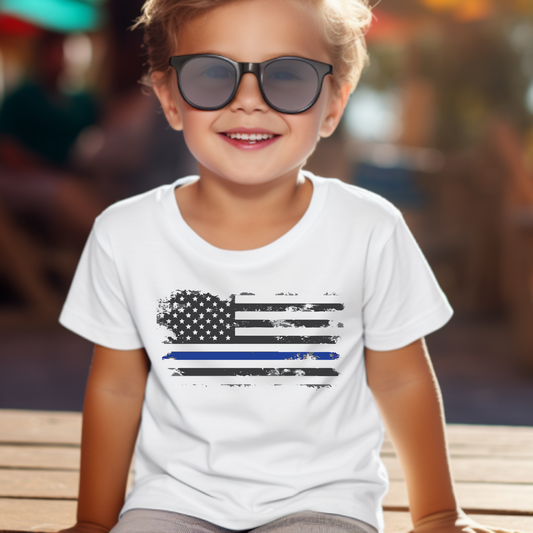 Thin Blue Line Flag - Toddler Jersey Tee