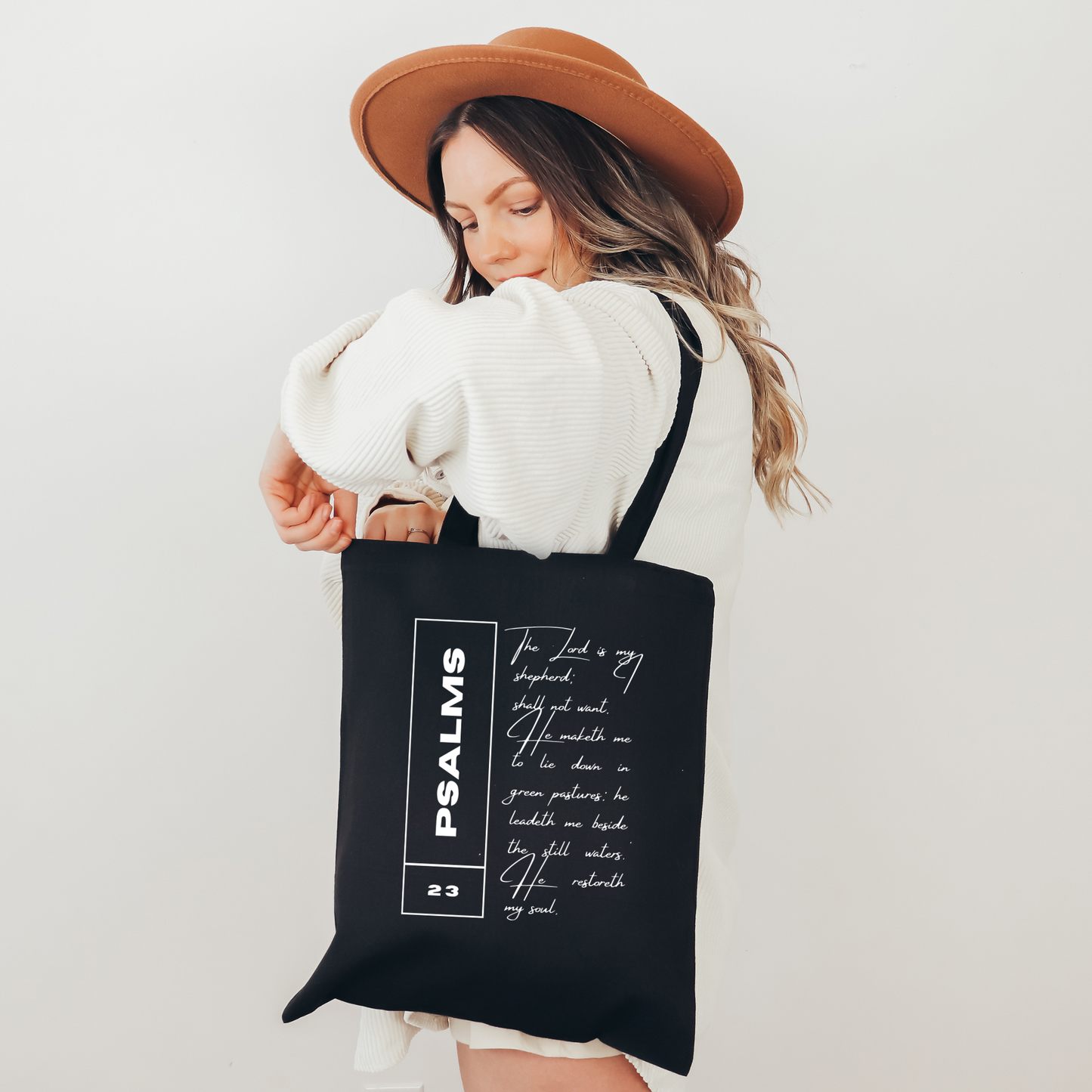 Psalms 23 - Cotton Canvas Tote Bag