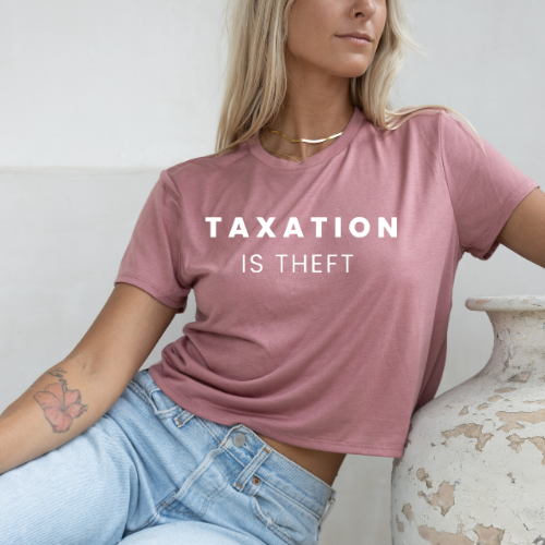 Taxation is Theft - Women's Flowy Cropped Tee