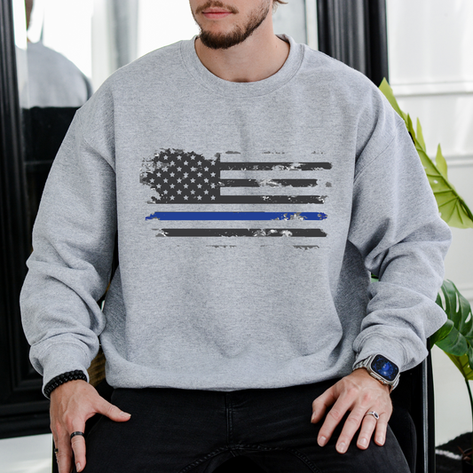 Thin Blue Line - Unisex Crewneck Sweatshirt