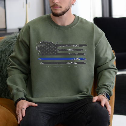 Thin Blue Line - Unisex Crewneck Sweatshirt