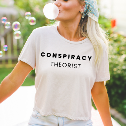 Conspiracy Theorist - Women's Flowy Cropped Tee