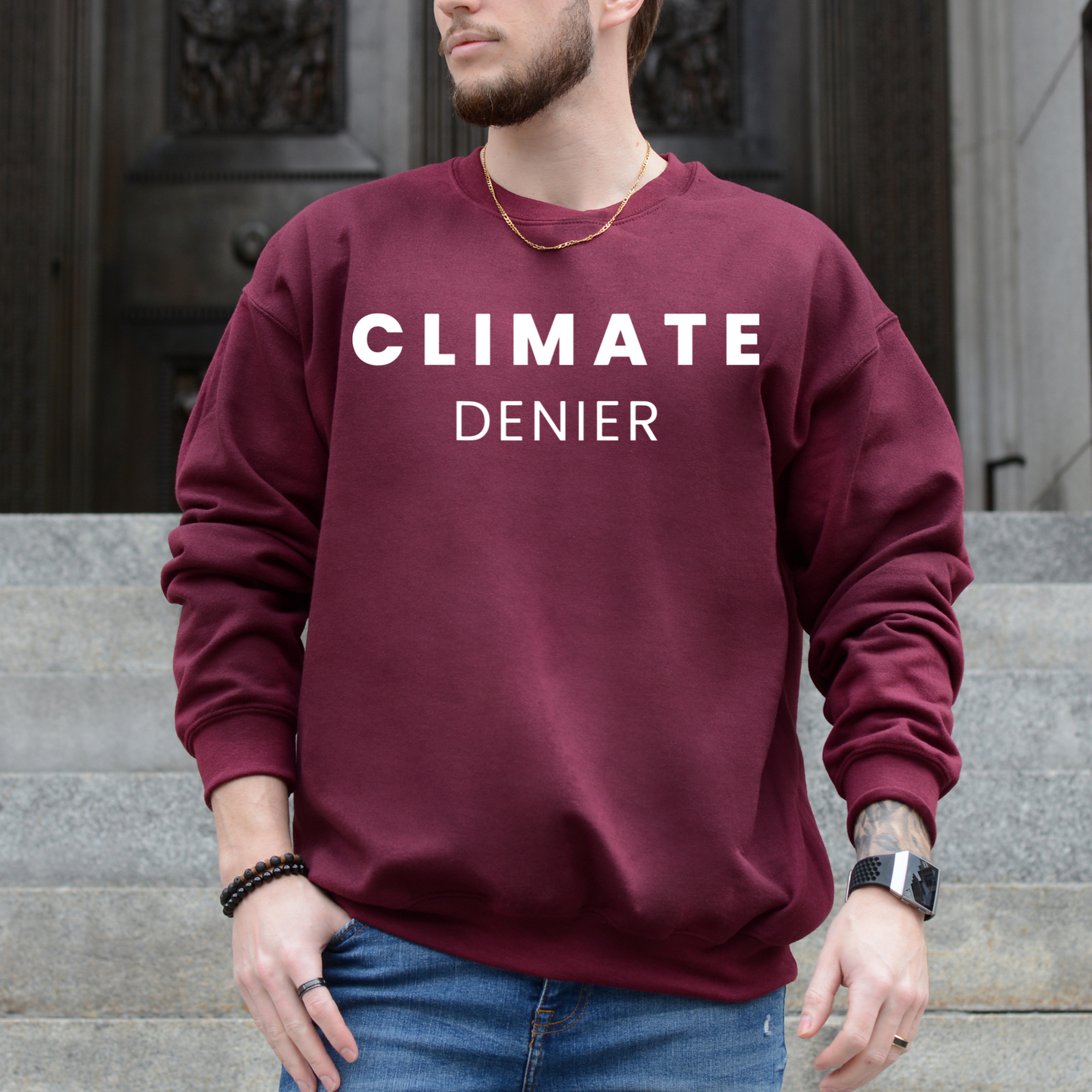 Climate Denier - Unisex Crewneck Sweatshirt