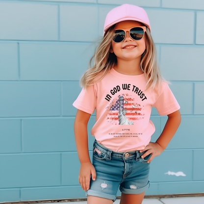 In God We Trust Liberty Flag - Toddler Jersey Tee