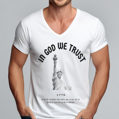 In God We Trust Lady Liberty - Unisex Jersey V-Neck Tee