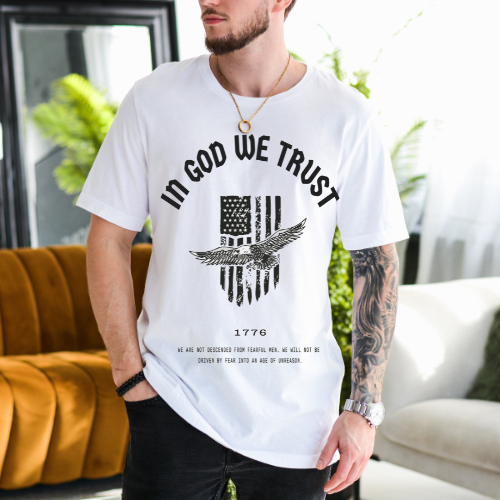 In God We Trust Patriotic Eagle - Classic Heavyweight T-Shirt