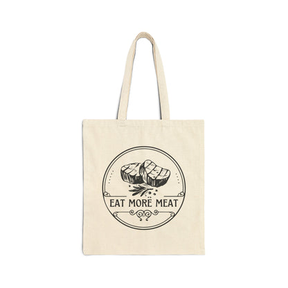 Eat More Meat - Cotton Canvas Tote Bag