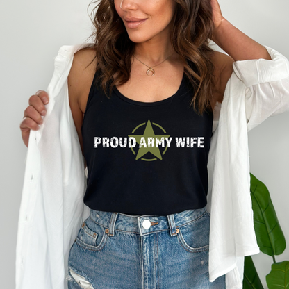 Proud Army Wife - Women's Racerback Tank