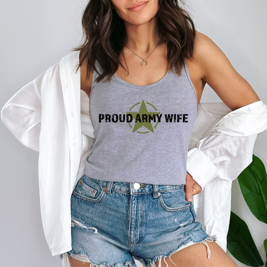 Proud Army Wife - Women's Racerback Tank