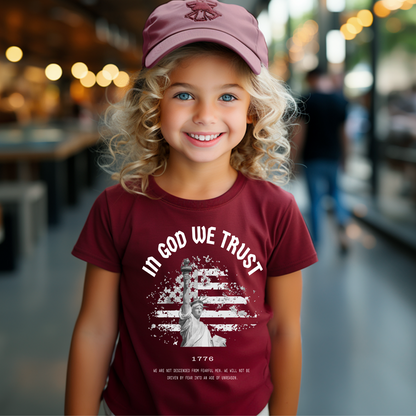 In God We Trust Lady Liberty - Youth Short Sleeve T-Shirt