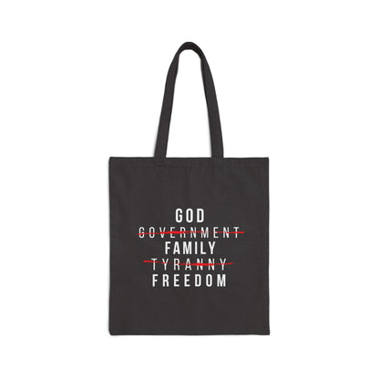 God, Family, Freedom - Cotton Canvas Tote Bag
