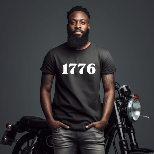 1776 black unisex jersey t-shirt