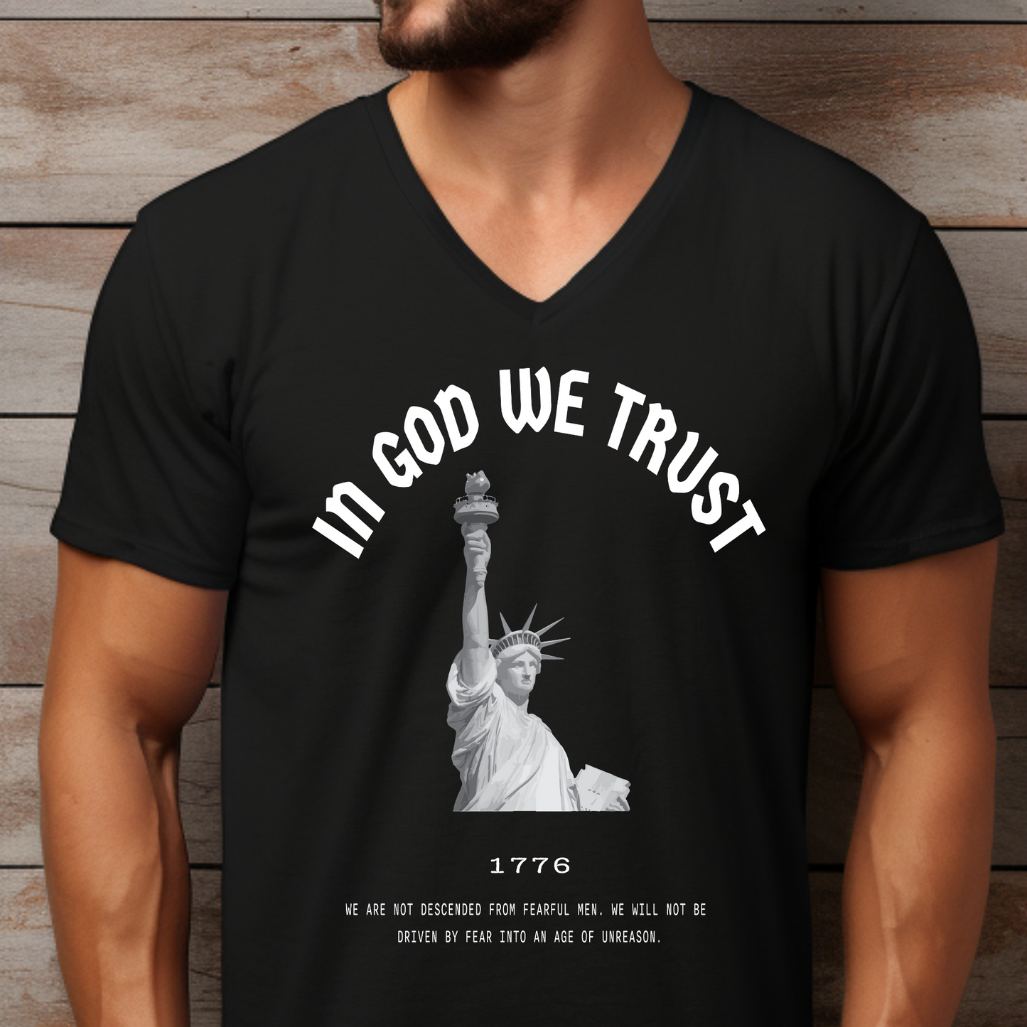 In God We Trust Lady Liberty - Unisex Jersey V-Neck Tee