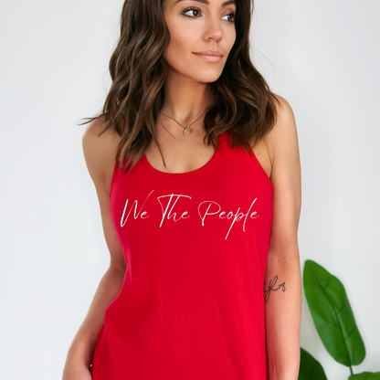 We The People Script - Women's Racerback Tank