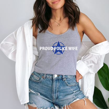 Proud Police Wife - Women's Racerback Tank