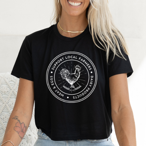 Support Local Farmers - Women's Flowy Cropped Tee