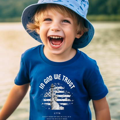 In God We Trust Liberty Flag - Youth Short Sleeve T-Shirt