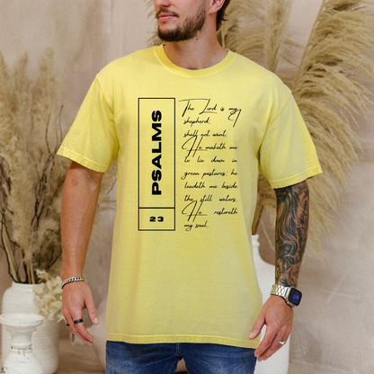 Psalms 23 - Unisex Garment-Dyed Heavyweight Tee