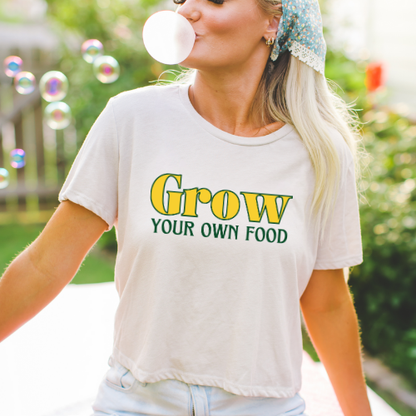 Grow Your Own Food - Women's Flowy Cropped Tee