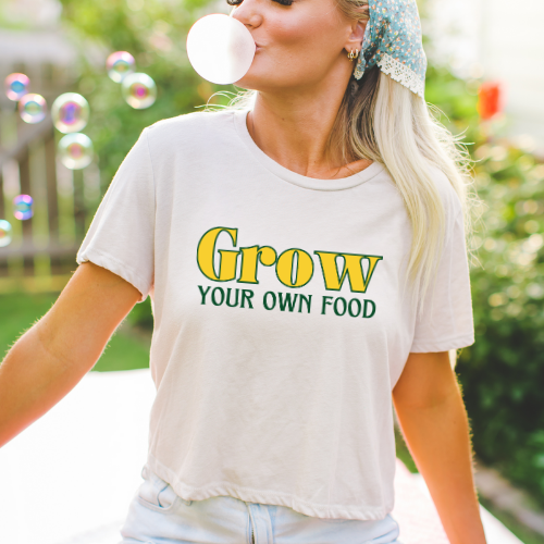 Grow Your Own Food - Women's Flowy Cropped Tee