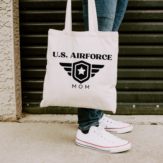 U.S. Airforce Mom - Cotton Canvas Tote Bag
