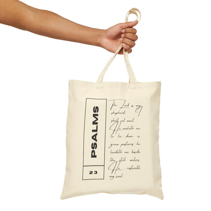 Psalms 23 - Cotton Canvas Tote Bag