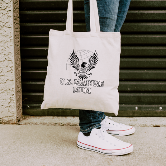 U.S. Marine Mom - Cotton Canvas Tote Bag