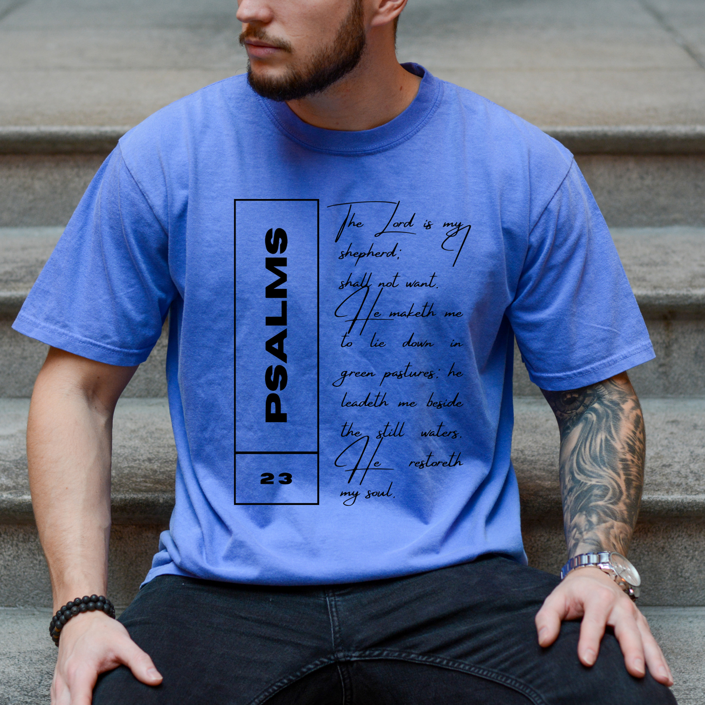 Psalms 23 - Unisex Garment-Dyed Heavyweight Tee