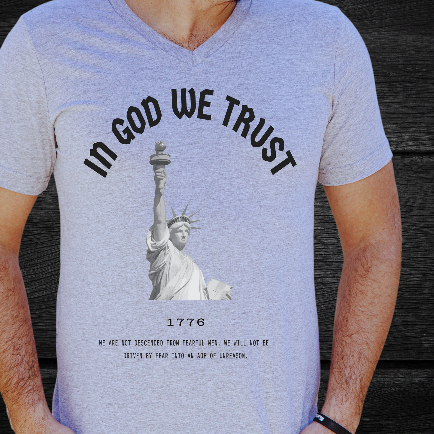 In God We Trust Lady Liberty - Unisex Jersey V-Neck Tee