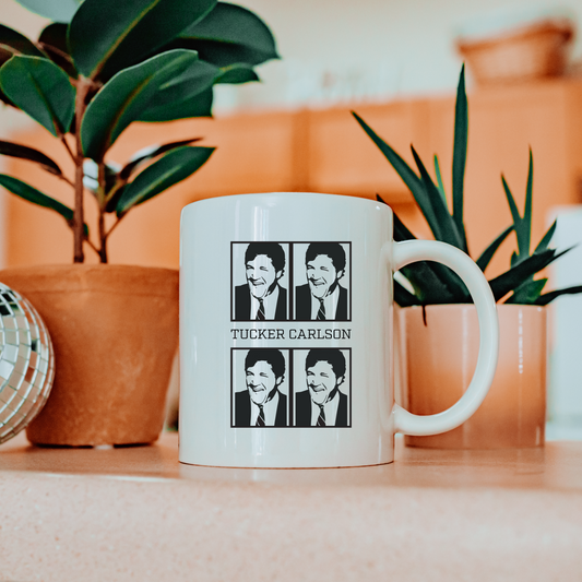 Tucker Carlson Warhol Style - White Glossy Mug