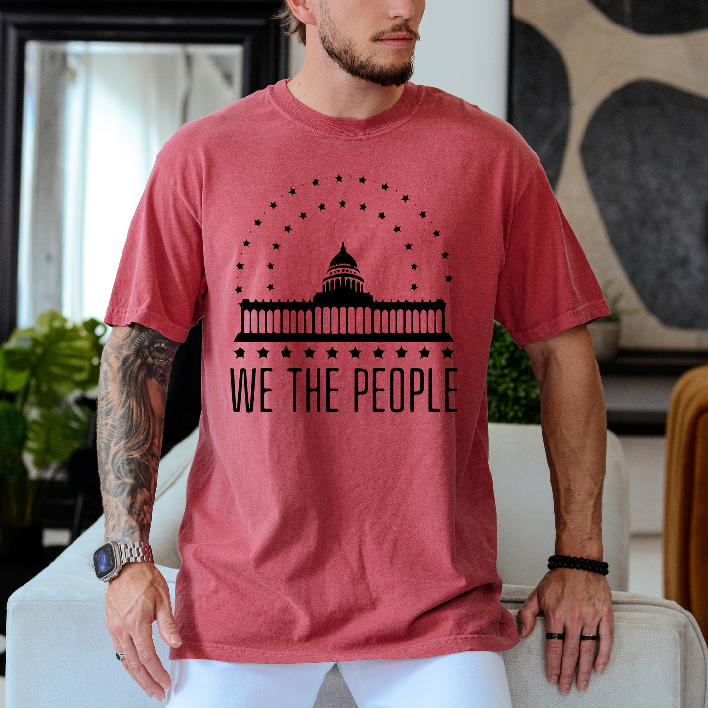 We The People's House - Unisex Garment-Dyed Heavyweight Tee