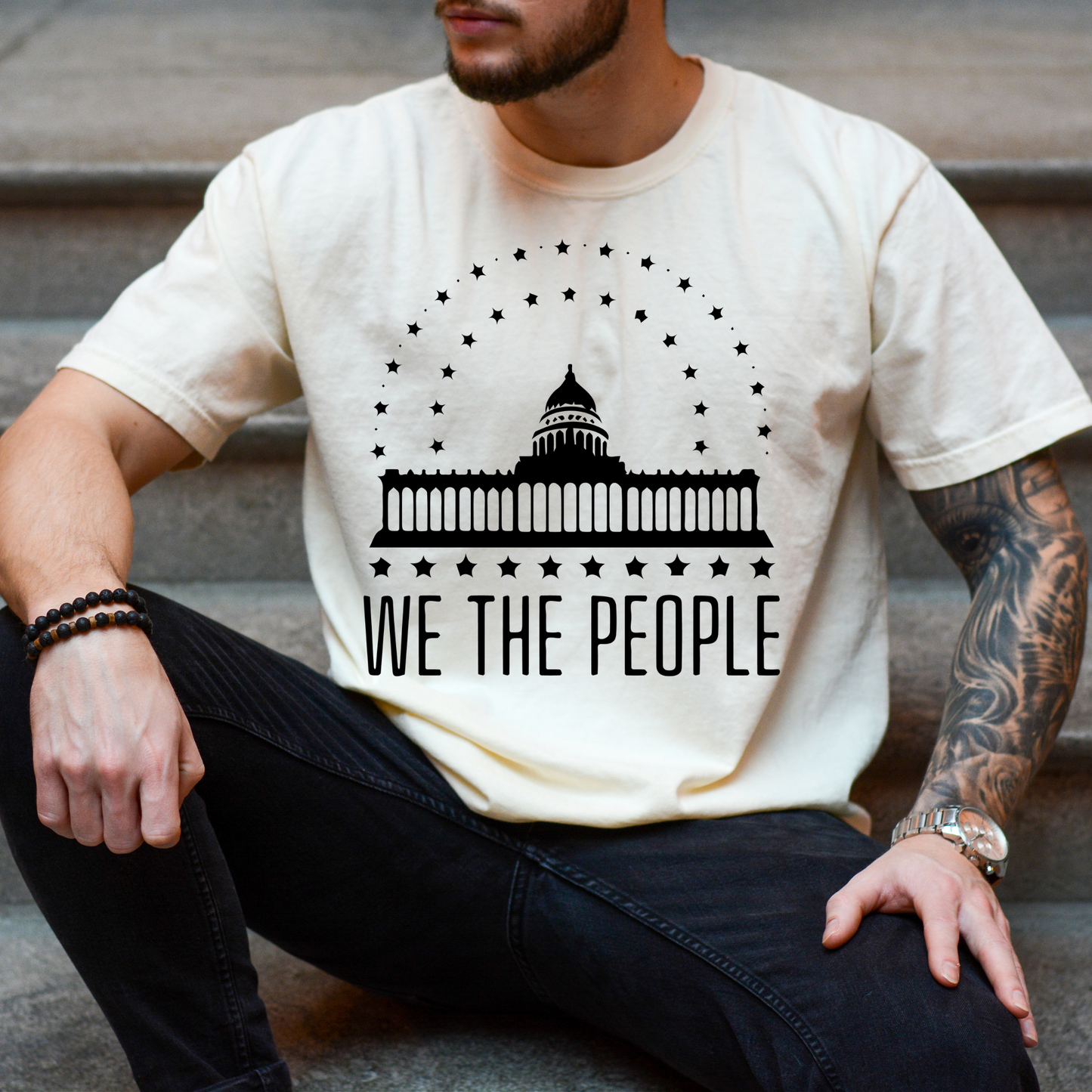 We The People's House - Unisex Garment-Dyed Heavyweight Tee