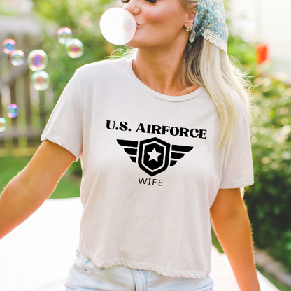 U.S. Airforce Wife - Women's Flowy Cropped Tee