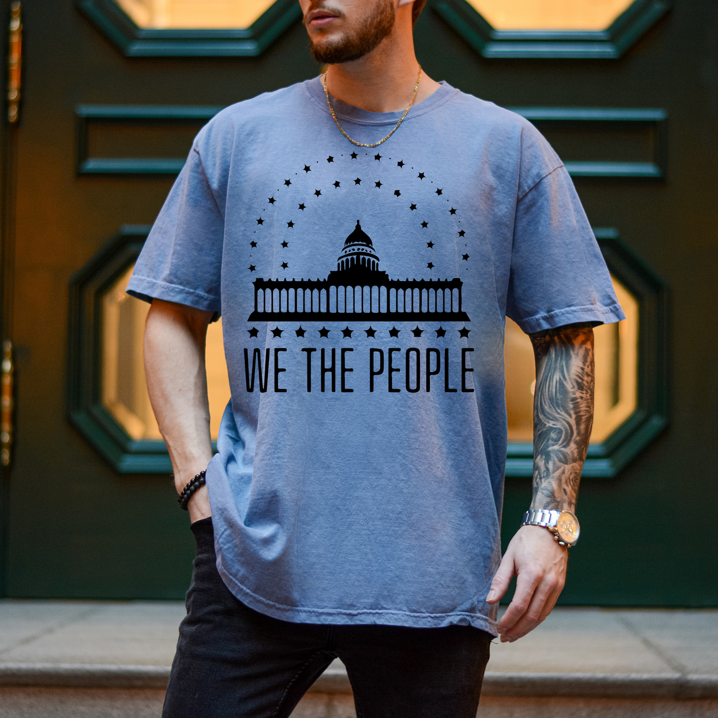 We The People's House - Unisex Garment-Dyed Heavyweight Tee