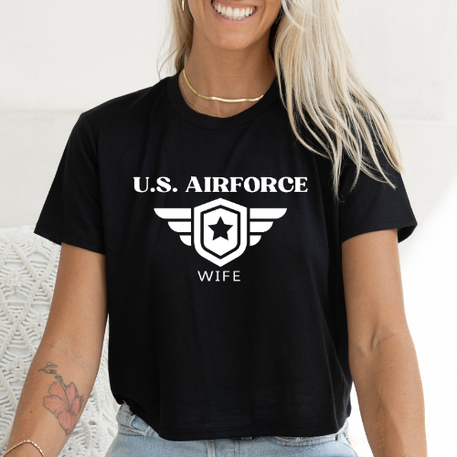 U.S. Airforce Wife - Women's Flowy Cropped Tee