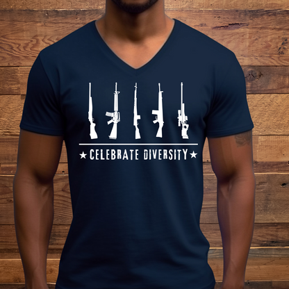 Celebrate Diversity Pro 2A - Unisex Jersey V-Neck Tee