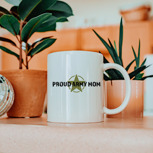 Proud Army Mom - White Glossy Mug