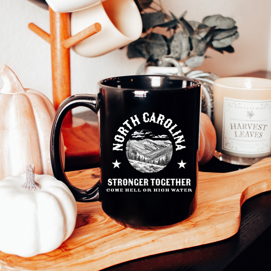 North Carolina Strong - Black Glossy Mug