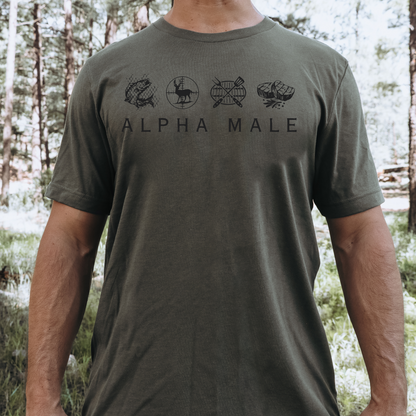 alpha male Army green unisex jersey tee