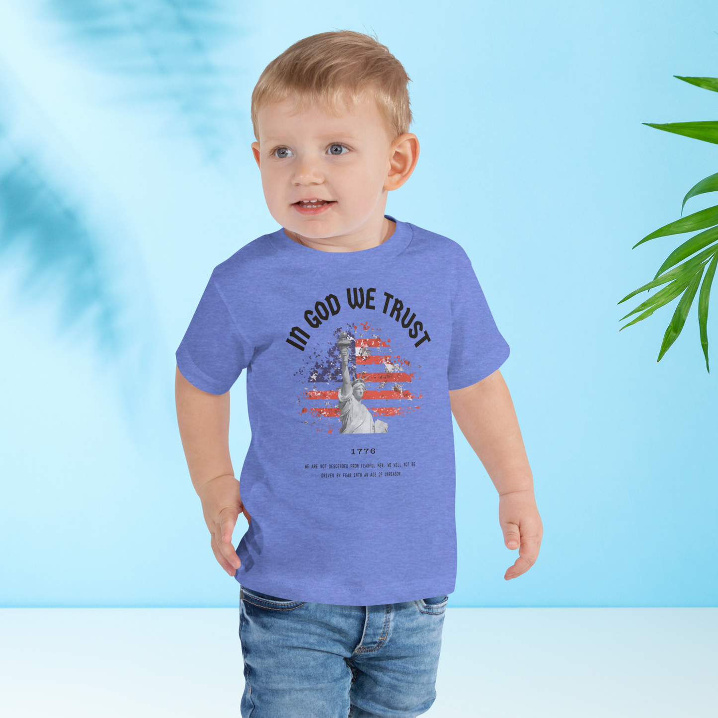 In God We Trust Liberty Flag - Toddler Jersey Tee