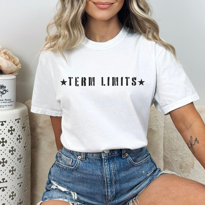 Term Limits Black Stars - Unisex Garment-Dyed Heavyweight Tee